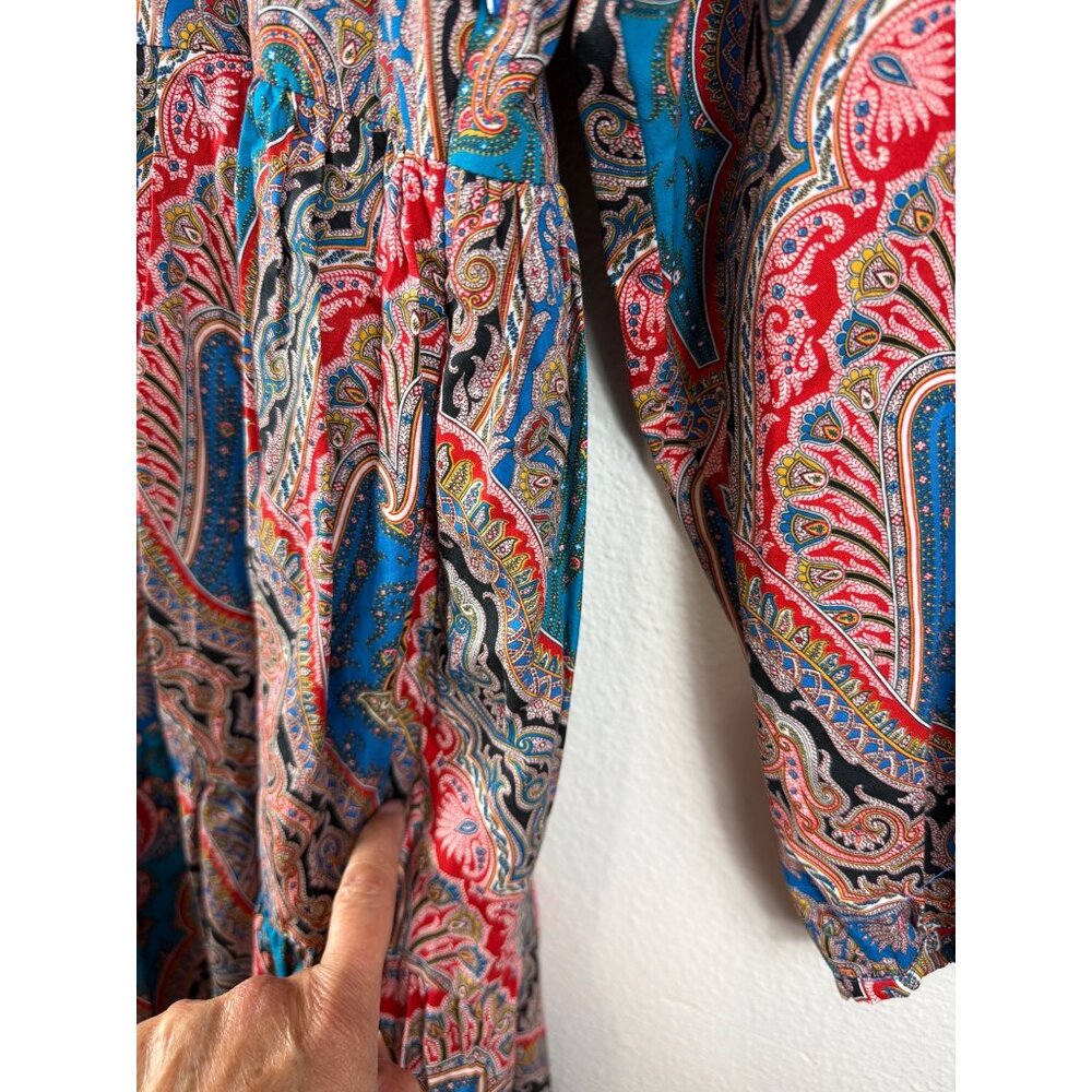 J.Crew Rebecca Ratti Mediterranean Paisley Poplin Dress Size L - Picture 13 of 16
